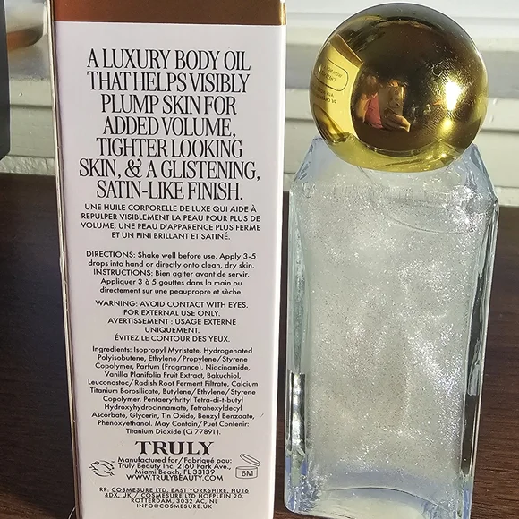 NIB TRULY Beauty Vanilla Baby Luxury Body Oil With Satin Like Finish Treatment - Picture 4 of 7